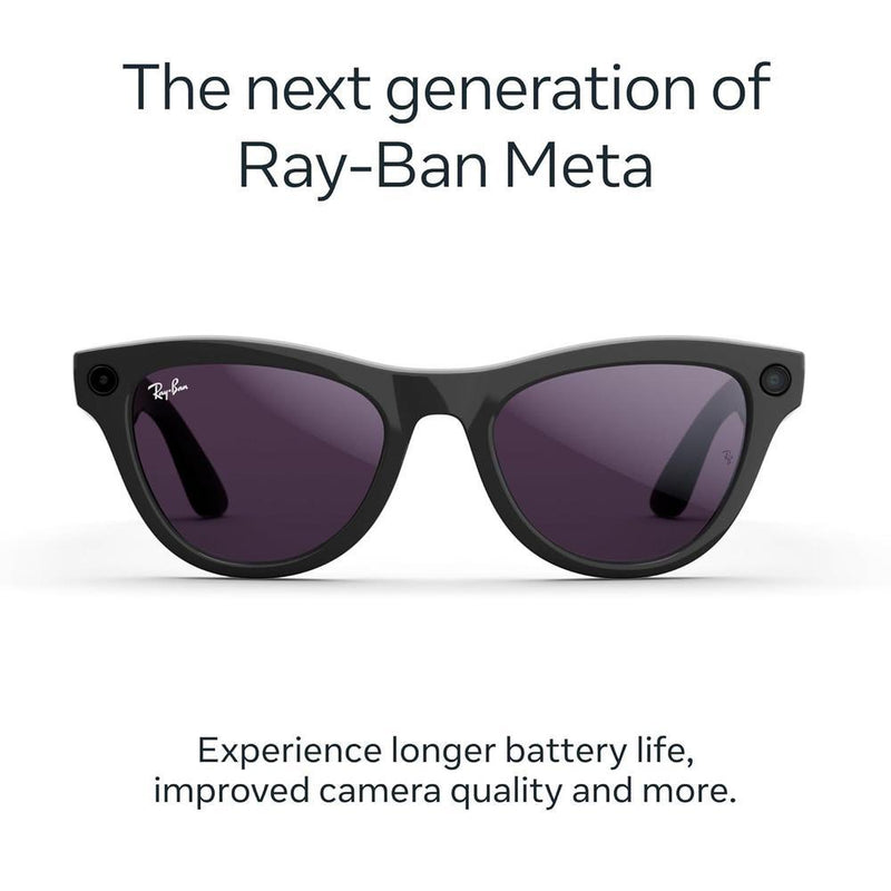 Ray-Ban Meta Gen 2 Skyler, gafas inteligentes AI estilo negro brillante con cámara 12 MP y lentes Transitions amatista