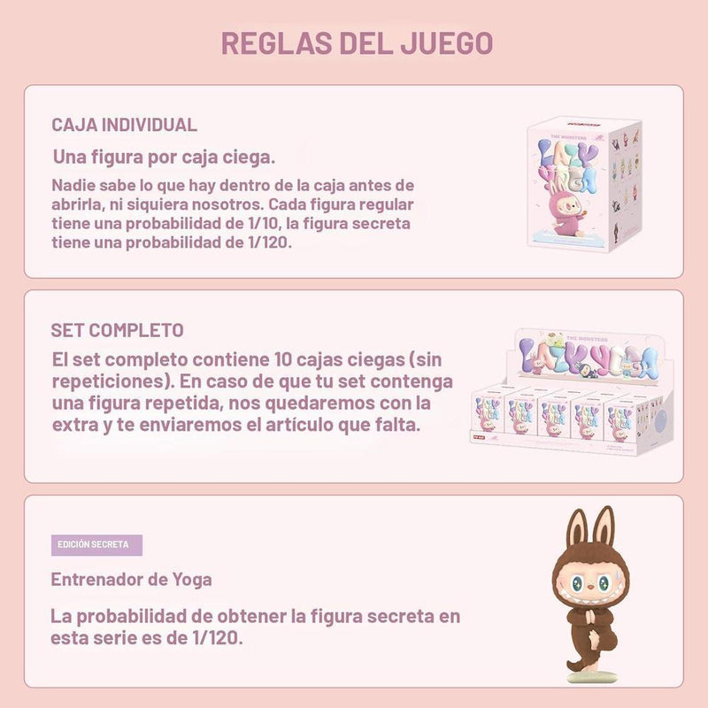 POP MART Figuras de The Monsters Lazy Yoga, figuras sorpresa coleccionables para decoración y regalo, estilo caja ciega aleatoria