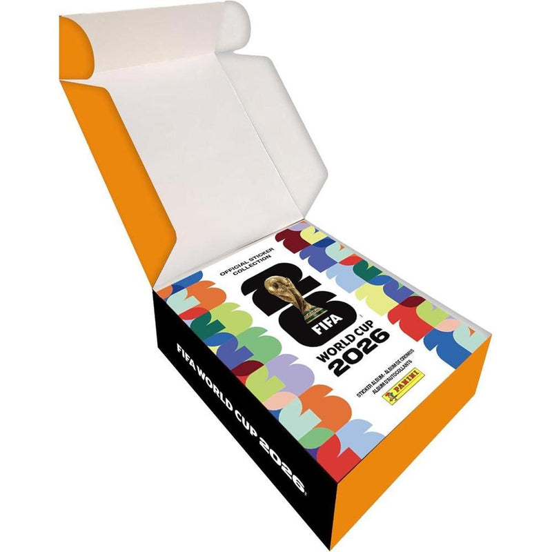 Colección calcomanías Copa Mundial FIFA 2026 - Álbum tapa dura y lata exclusiva con 50 paquetes