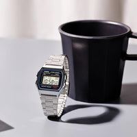 Casio Serie A158WA Reloj digital unisex Vintage con cronómetro alarma diaria WR y luz LED batería de 7 años