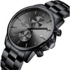 Reloj cronógrafo para hombre GOLDEN HOUR, acero inoxidable, resistente al agua, movimiento de cuarzo y fecha automática