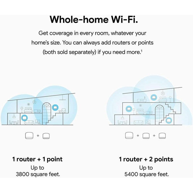 Router y extensor Nest WiFi con altavoz inteligente, compatible con Google WiFi, color blanco, paquete de 3
