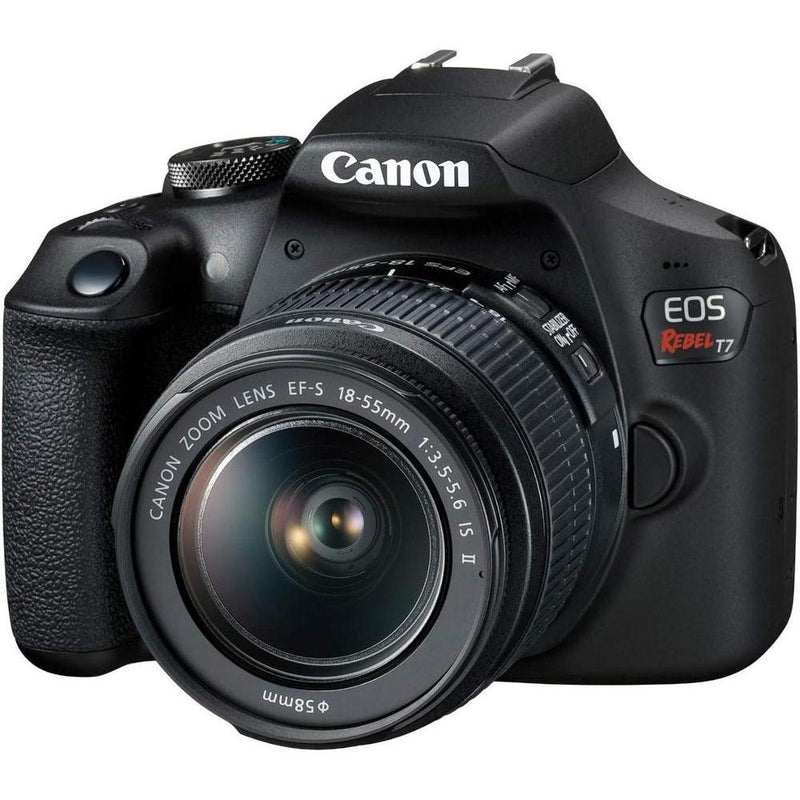 Canon EOS Rebel T7 Cámara DSLR con lente de 18-55mm, Wi-Fi, sensor CMOS de 24.1 MP, procesador DIGIC 4+ y videos Full HD