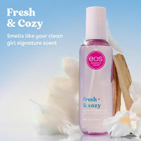eos Spray corporal de cachemira, fresco y acogedor. Hidratante, vegano, libre de crueldad. Con ácido hialurónico y glicerina