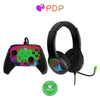 PDP Space Dust Bundle Pack: Controlador con Cable REMATCH GLOW Avanzado y Auriculares con Cable AIRLITE GLOW para Xbox Series X|S, Xbox One, & Windows 10/11 PC, Licenciado para Xbox