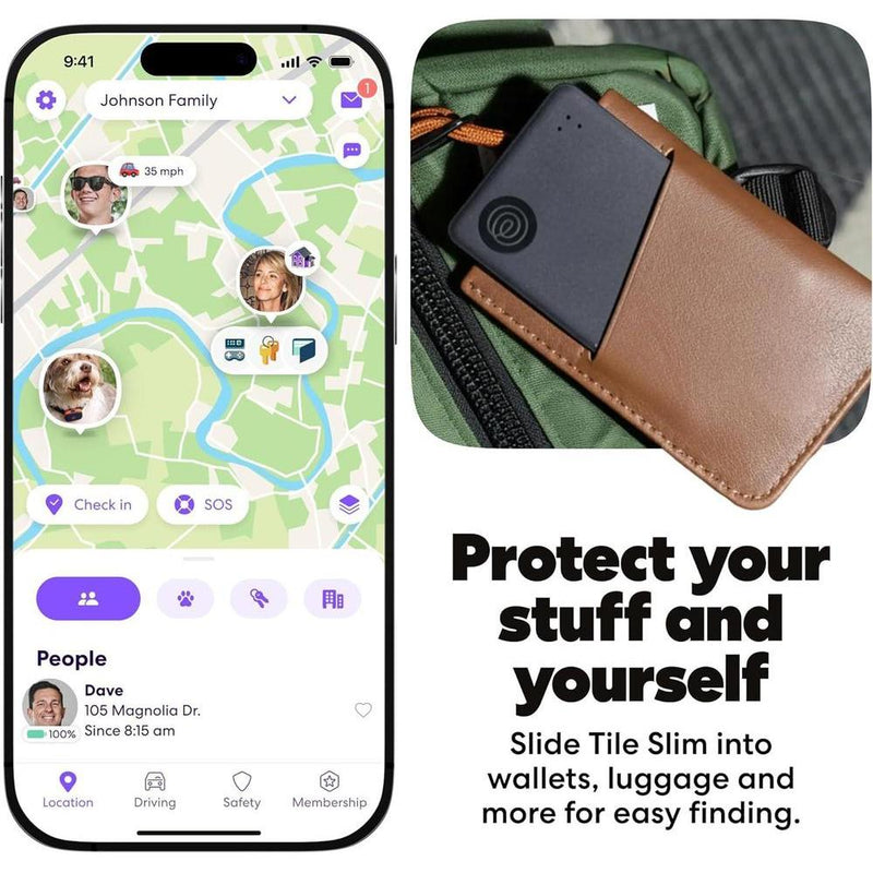 Tile Slim Bundle - Buscador De Billeteras, Rastreador Bluetooth Y Localizador Compatible Con Ios Y Android, Paquete De 4 En Negro