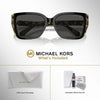 Michael Kors Acadia MK2199 - Lentes de sol rectangulares elegantes para mujer con accesorios incluidos de cortesía