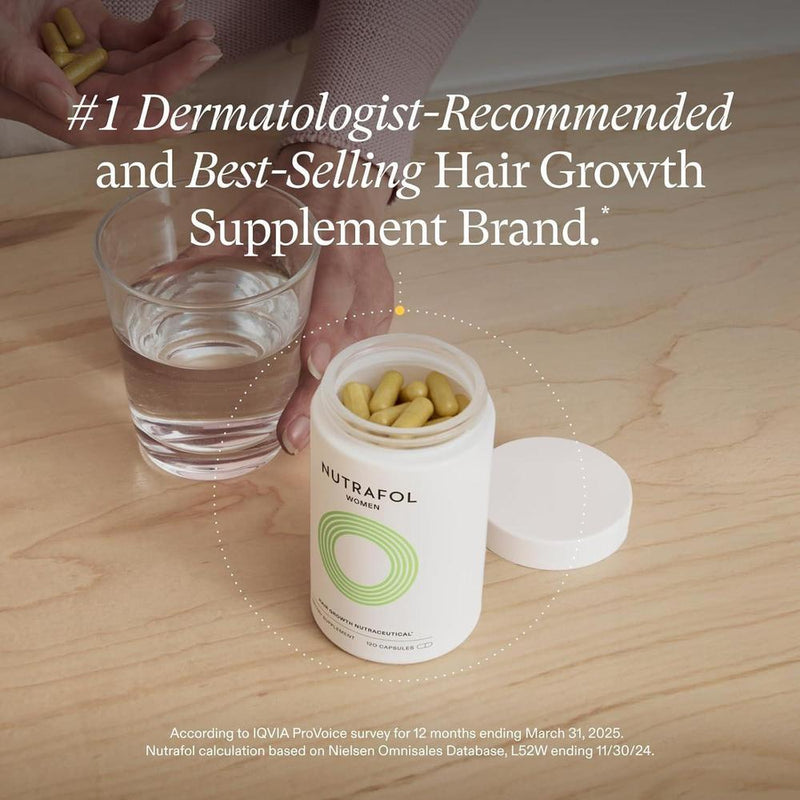 Nutrafol Suplementos para Crecimiento del Cabello de Mujeres, Clínicamente Probados y Recomendados por Dermatólogos