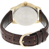 Casio Reloj de cuarzo de acero inoxidable para hombre, correa de cuero marrón, modelo EAW-MTP-V001GL-9B