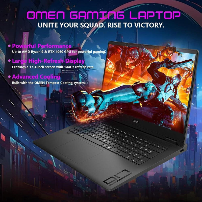 Hp Omen Ryzen 9 5060 Laptop Para Juegos Fhd Ips 144hz Amd Ryzen 9 Rtx 5060 16gb Ram Ssd 1tb Retroiluminado Kb Thunderobot 7 En 1 Usb-C Hub