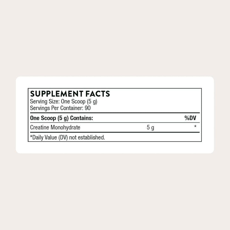 Creatina en polvo Thorne Research para producción de energía, masa corporal magra, resistencia y potencia, NSF para deporte