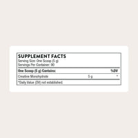 Creatina en polvo Thorne Research para producción de energía, masa corporal magra, resistencia y potencia, NSF para deporte