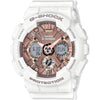 Reloj Casio G-Shock Blanco y Oro Rosa - Resistente al Agua y Golpes, Ideal para Mujer, Modelo GMS-S120MF-7A2CR