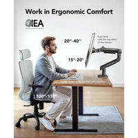 HUANUO TitanLift brazo de monitor resistente para pantallas grandes, ajustable, soporte de escritorio para juegos único con doble abrazadera