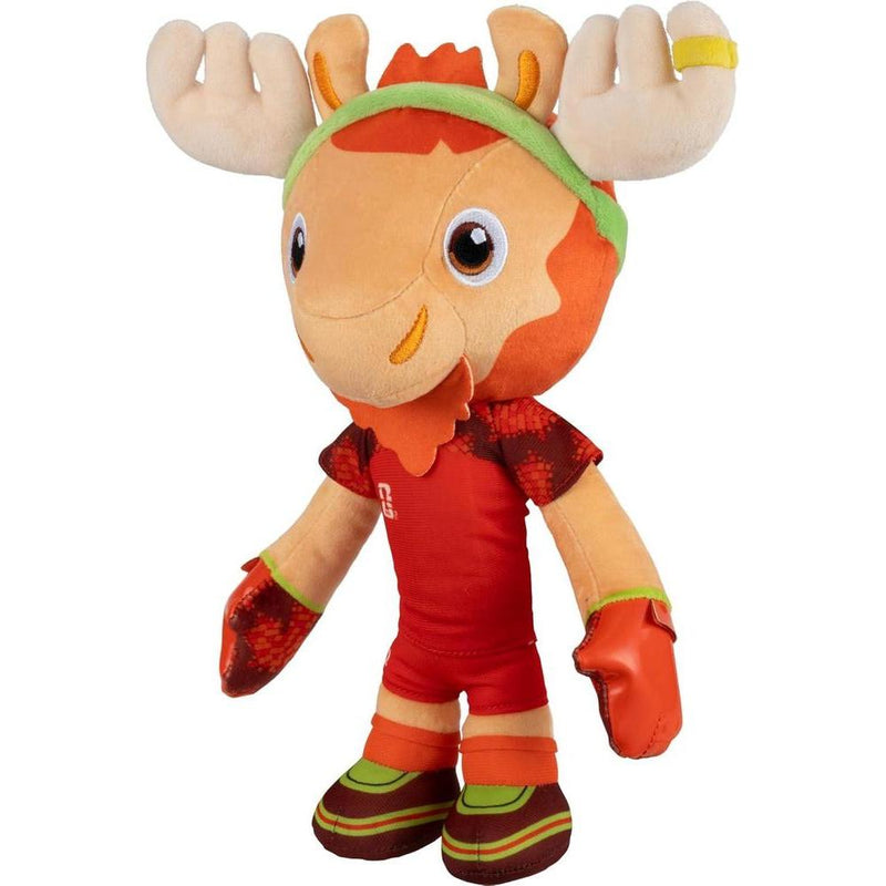 Jazwares FIFA World Cup 2026 Canadá - Peluche oficial Maple the Moose con uniforme rojo, juguete coleccionable para fanáticos