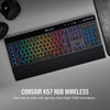 Teclado inalámbrico para juegos K57 RGB, tiempo de respuesta menor a 1 ms con Slipstream Wireless, USB, Bluetooth, cable y teclas RGB retroiluminadas individualmente