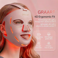 Terapia de luz roja profesional para cara y mandíbula, mascarilla LED 4D inalámbrica con 324 LEDs
