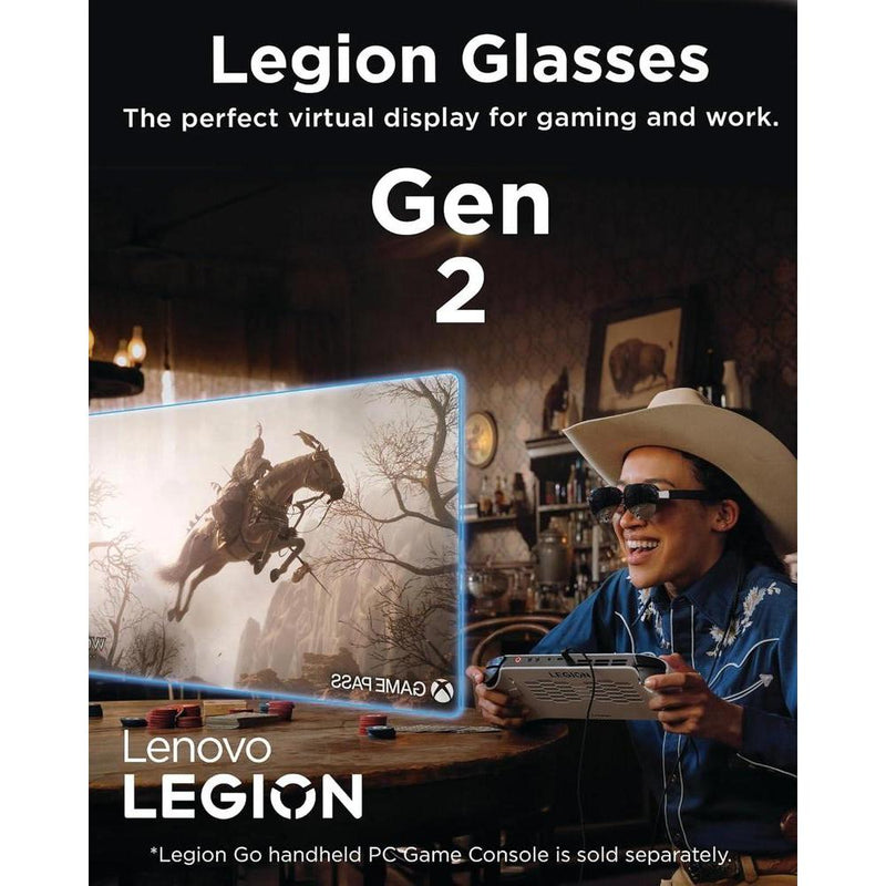 Lenovo Legion Glasses Gen 2 - Monitor Personal Portátil Micro-OLED FHD 120Hz para Juegos, Películas y Dispositivos USB-C