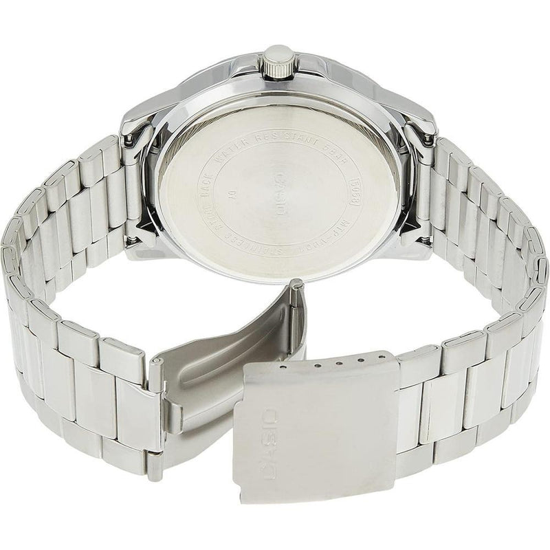 Reloj Casio para hombre, diseño análogo con dial marrón y acero inoxidable, resistente al agua y manecillas luminosas