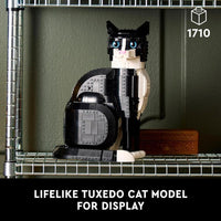 LEGO Ideas Tuxedo Cat - Juego de construcción para adultos, decoración del hogar, regalo para amantes gatos y mujeres
