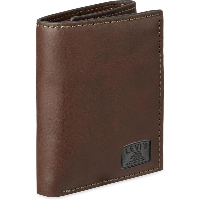 Billetera triple de hombre Levi's elegante y delgada con ventana de identificación y tarjetero de crédito