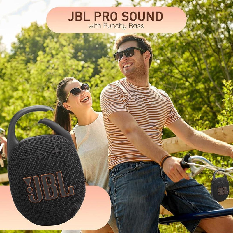 JBL Clip 5 Altavoz Bluetooth portátil IP67, batería duradera, compacto para interiores y exteriores, incluye cable USB-C