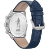 Citizen Eco-Drive Star Wars Millennium Falcon para hombre, cronógrafo acero inoxidable, correa piel azul, luminiscente