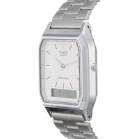 Reloj Casio para Hombre Digital AQ230A-7D Plateado, Elegante con Alarma, Cronógrafo y Resistente al Agua