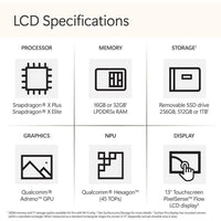 Microsoft Surface Pro 2en1 Laptop/Tablet (2024), Windows 11, táctil 13 pulgadas, Snapdragon X Plus, 16 GB RAM, 512 GB