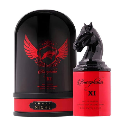 Armaf Bucephalus XI – Eau de Parfum en espray para hombre de fragancia picante oriental con notas de grosella y vainilla