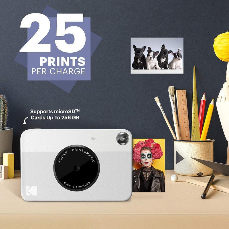 KODAK Printomatic Cámara digital con impresión instantánea a color en papel fotográfico ZINK con respaldo adhesivo