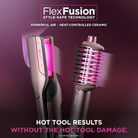 Shark FlexFusion: Plancha de pelo y potente secador con cepillo Fusion, estilo de aire cerámico y rizadores automáticos