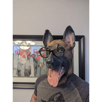 Máscara de látex para cabeza de perro pastor alemán - disfraz para Halloween