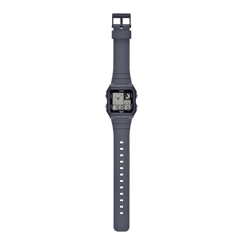 Casio Reloj digital con alarma diaria, retroiluminación LED y banda renovable biológica, diseño unisex en color gris