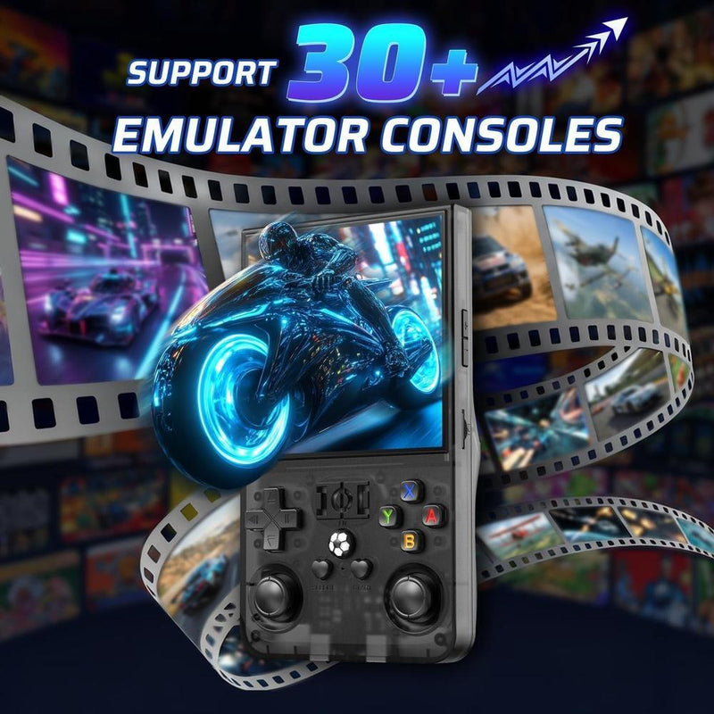 Consola Retro R36MAX Portátil con Pantalla IPS HD de 4 Pulgadas, CPU 1.5GHz, Batería 4000mAh y Amplia Biblioteca de Juegos Precargados de 64GB