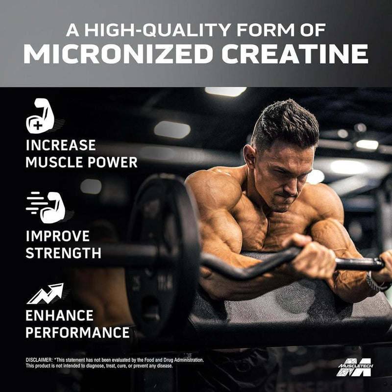 MuscleTech Platinum Creatina en polvo micronizada para recuperación muscular, 80 dosis, sin sabor, 400 g, 12.7 cm LxWxH