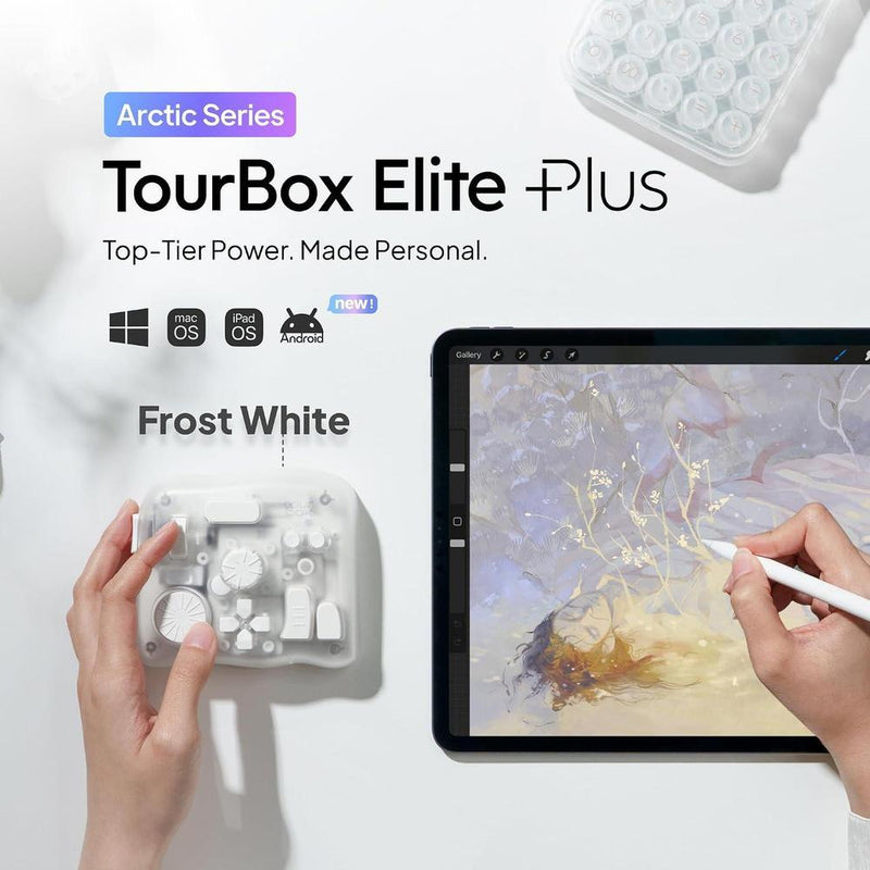 TOUR BOX Elite Plus: Consola creativa programable Bluetooth para edición de fotos y videos, graduación e ilustración