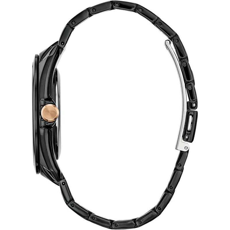 Citizen Eco-Drive Marvel Tony Stark I Love You - Reloj de acero inoxidable negro, con fecha de 3 manecillas, luminoso, parte trasera grabada