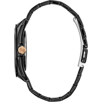 Citizen Eco-Drive Marvel Tony Stark I Love You - Reloj de acero inoxidable negro, con fecha de 3 manecillas, luminoso, parte trasera grabada