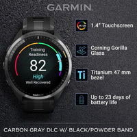 Garmin Forerunner 965 Reloj inteligente premium con GPS para correr y triatlón, incluye pantalla AMOLED y bisel de titanio