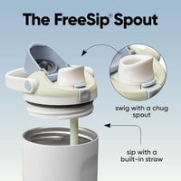 Botella de agua Owala FreeSip Sway aislada de acero inoxidable con boquilla 2 en 1, pajita y asa de transporte, para deportes y viajes