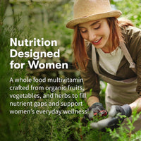 Garden of Life Multivitamínico orgánico para mujer - Suplemento diario completo con hierro, biotina, vegano, salud de piel, pelo y uñas