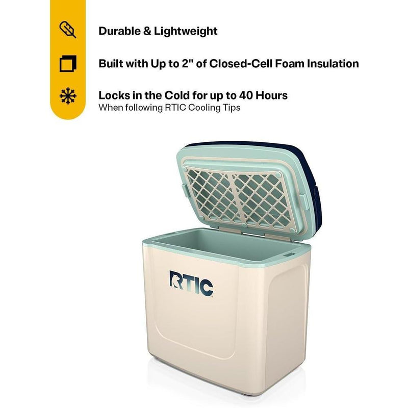 RTIC Hielera personal de viaje, pequeña, compacta, aislada y portátil para alimentos, bebidas, playa y pesca, capacidad de 12 latas