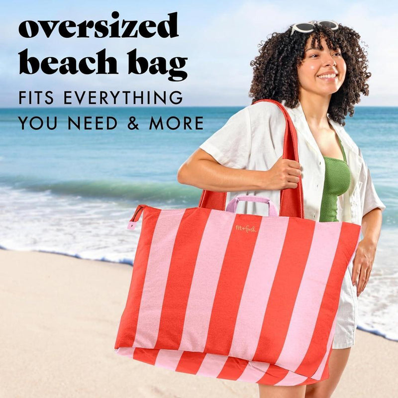 Fit & Fresh Bolso de Playa Grande para Mujer - Bolso de Viaje Extra Grande con Bolsillos