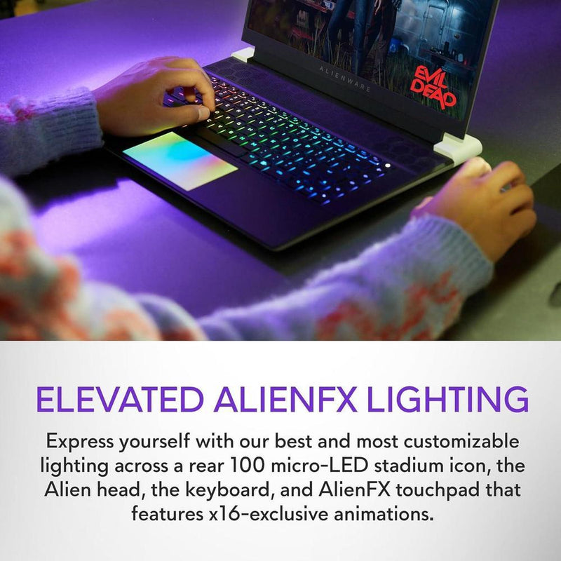 Alienware Gaming Laptop X16 R2, QHD+ Pantalla, Core i9, 32GB RAM, 1TB SSD, RTX 4080, Win 11, Plata Lunar