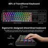 KOORUI Teclado Mecánico Para Juegos Al 60%, Ultrancompacto Con Cable USB-C, 61 Teclas, Retroiluminación RGB Con Interruptor Rojo, Compatible Con Windows/MacOS/Linux