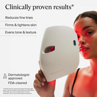 Therabody TheraFace Mask Glo, máscara LED inalámbrica para cuidado de la piel con luz roja, azul e infrarroja y masaje relajante