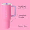 HydroJug Traveler - Moderno con asa y pajilla abatible, apto para portavasos de automóvil y resistente a las fugas