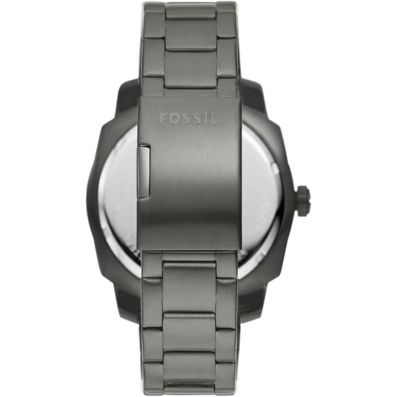 Reloj de pulsera Fossil para hombre, acero inoxidable, 3 manecillas, esfera negra, movimiento de cuarzo, resistencia al agua, estilo clásico