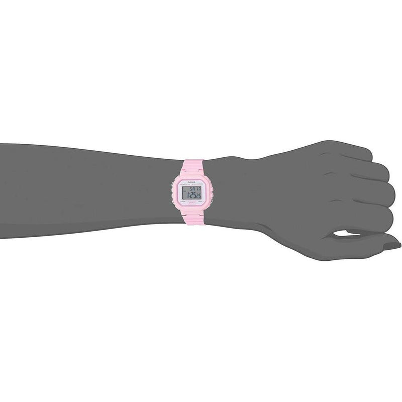 Reloj digital para mujer Casio Serie LA20WH resistente al agua, luz LED, cronómetro y calendario automático